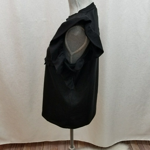 *1 Left* NWT Drew Black Ruffle Top Sz XS - Picture 3 of 6